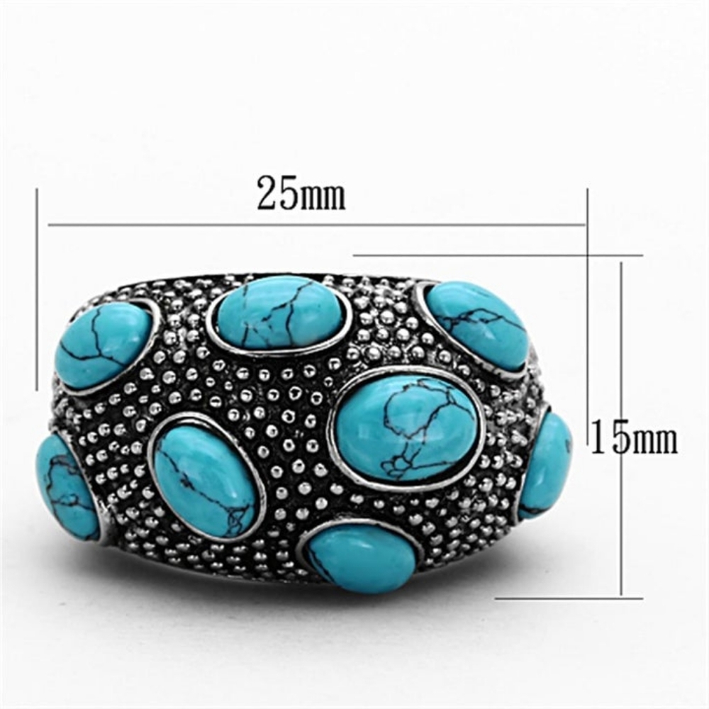 Turquoise And Silver Statement Ring - image 3